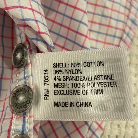 Orvis SS Tech LS Shirt White/Blue/Pink Medium - Picture 14 of 15
